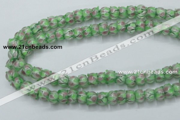 CLG785 14.5 inches 8*12mm rondelle lampwork glass beads wholesale