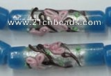 CLG786 15.5 inches 10*40mm cylinder lampwork glass beads wholesale