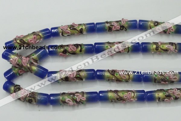 CLG787 15.5 inches 10*40mm cylinder lampwork glass beads wholesale