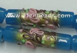 CLG788 15.5 inches 10*40mm cylinder lampwork glass beads wholesale