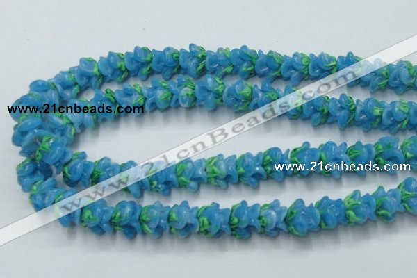 CLG794 15.5 inches 11*13mm rose lampwork glass beads wholesale