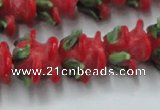 CLG795 15.5 inches 11*13mm rose lampwork glass beads wholesale