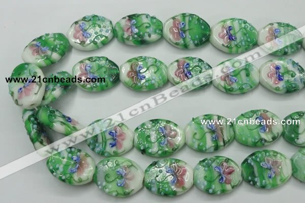 CLG798 15.5 inches 22*28mm oval lampwork glass beads wholesale