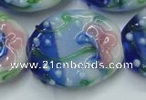 CLG802 15.5 inches 22*28mm oval lampwork glass beads wholesale