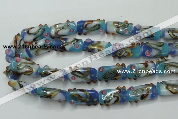 CLG805 15 inches 14*24mm rectangle lampwork glass beads wholesale