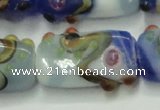 CLG806 15 inches 14*24mm rectangle lampwork glass beads wholesale