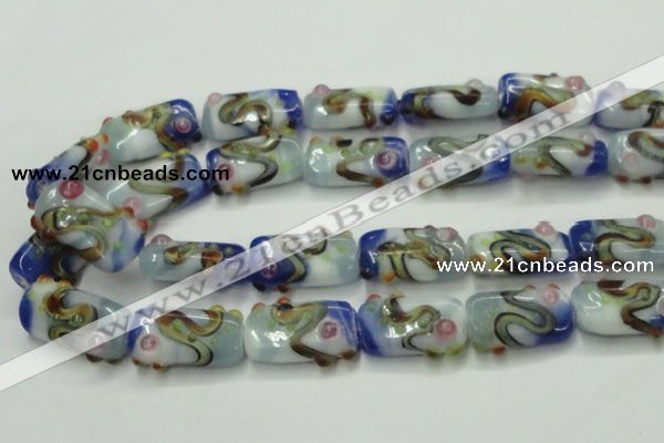 CLG806 15 inches 14*24mm rectangle lampwork glass beads wholesale