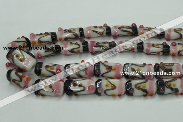 CLG807 15 inches 14*24mm rectangle lampwork glass beads wholesale