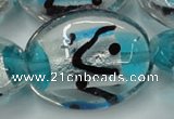 CLG859 15.5 inches 24*30mm oval lampwork glass beads wholesale