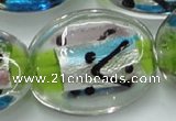 CLG861 15.5 inches 24*30mm oval lampwork glass beads wholesale