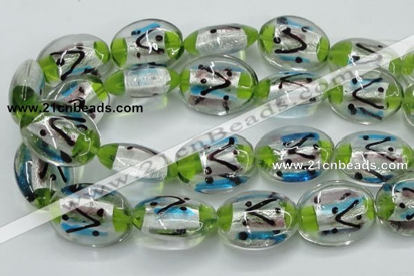 CLG861 15.5 inches 24*30mm oval lampwork glass beads wholesale