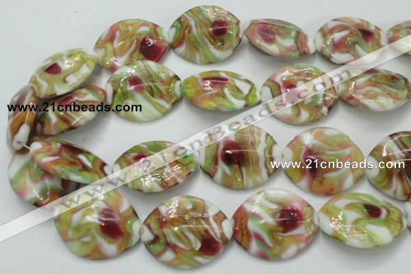 CLG862 15.5 inches 24*30mm marquise lampwork glass beads wholesale