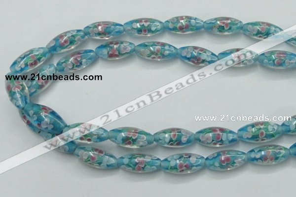 CLG866 15.5 inches 10*20mm rice lampwork glass beads wholesale