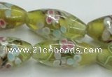 CLG868 15.5 inches 10*20mm rice lampwork glass beads wholesale