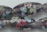 CLG871 15.5 inches 10*20mm rice lampwork glass beads wholesale