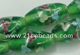 CLG873 15.5 inches 10*20mm rice lampwork glass beads wholesale