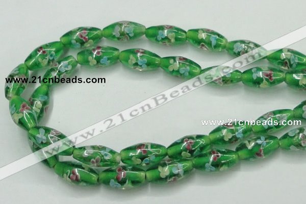 CLG873 15.5 inches 10*20mm rice lampwork glass beads wholesale