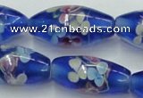 CLG874 15.5 inches 10*20mm rice lampwork glass beads wholesale