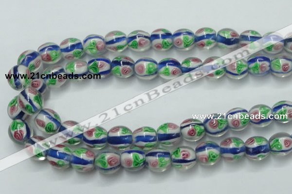 CLG875 15.5 inches 12mm round lampwork glass beads wholesale