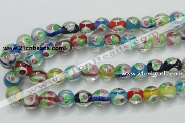 CLG876 15.5 inches 12mm round lampwork glass beads wholesale