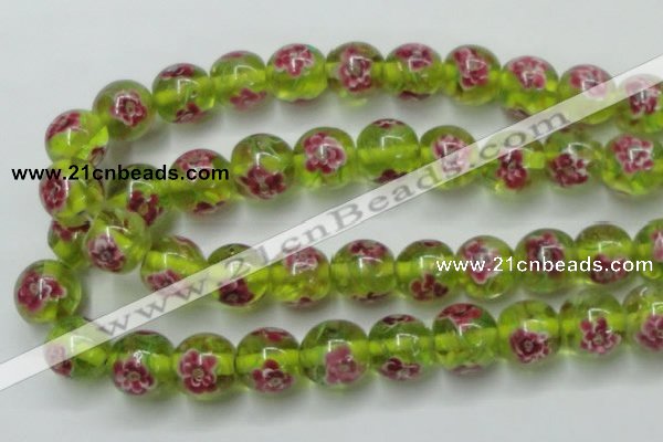 CLG877 14 inches 14mm round lampwork glass beads wholesale