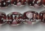 CLG878 15 inches 11*13mm oval lampwork glass beads wholesale