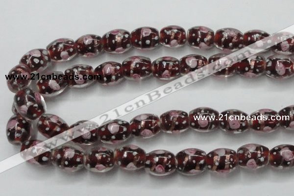 CLG878 15 inches 11*13mm oval lampwork glass beads wholesale