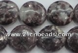 CLI01 15.5 inches 20mm flat round natural lilac jasper beads wholesale