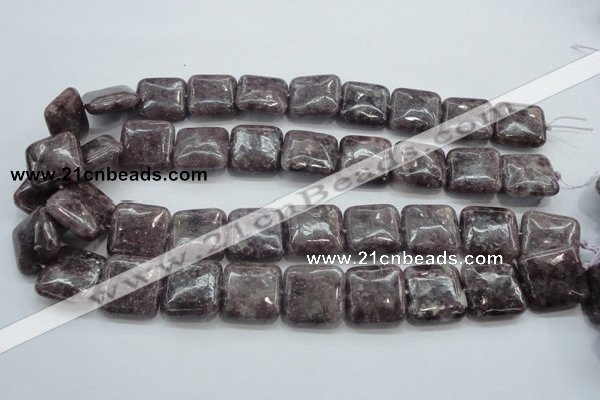 CLI08 15.5 inches 20*20mm square natural lilac jasper beads wholesale