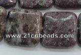 CLI09 15.5 inches 25*25mm square natural lilac jasper beads wholesale