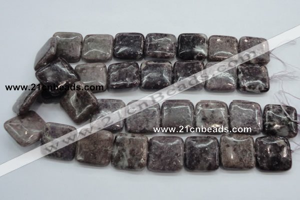 CLI09 15.5 inches 25*25mm square natural lilac jasper beads wholesale