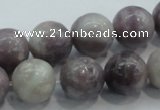 CLI55 15.5 inches 14mm round natural lilac jasper beads wholesale