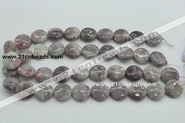 CLI56 15.5 inches 20mm flat round natural lilac jasper beads wholesale