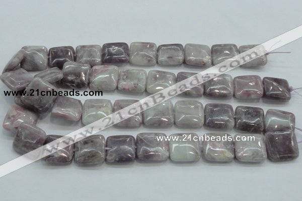 CLI62 15.5 inches 20*20mm square natural lilac jasper beads wholesale