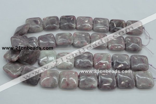 CLI63 15.5 inches 25*25mm square natural lilac jasper beads wholesale