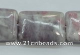 CLI65 15.5 inches 22*30mm rectangle natural lilac jasper beads wholesale