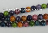 CLJ215 15.5 inches 6mm round mixed color dyed sesame jasper beads