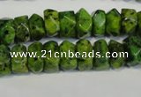 CLJ245 15.5 inches 6*11mm faceted nuggets dyed sesame jasper beads