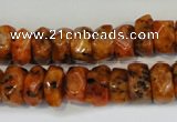 CLJ246 15.5 inches 6*11mm faceted nuggets dyed sesame jasper beads