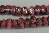 CLJ247 15.5 inches 6*11mm faceted nuggets dyed sesame jasper beads