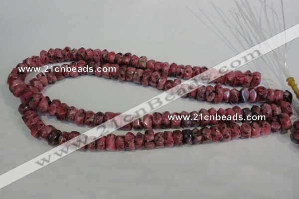 CLJ247 15.5 inches 6*11mm faceted nuggets dyed sesame jasper beads