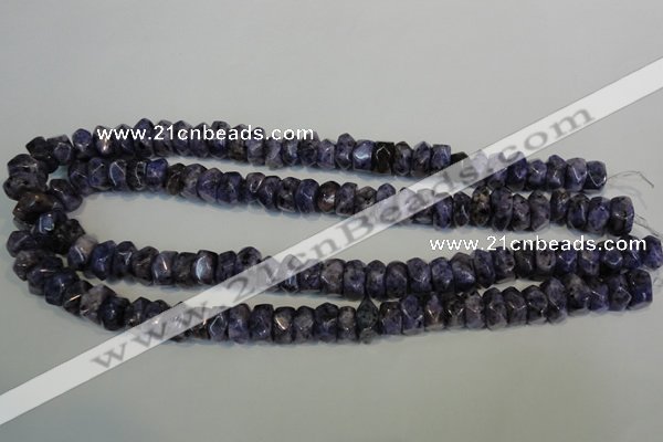 CLJ248 15.5 inches 6*11mm faceted nuggets dyed sesame jasper beads