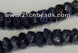 CLJ249 15.5 inches 6*11mm faceted nuggets dyed sesame jasper beads