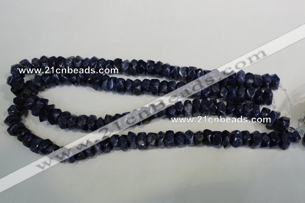 CLJ249 15.5 inches 6*11mm faceted nuggets dyed sesame jasper beads