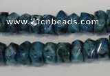 CLJ250 15.5 inches 6*11mm faceted nuggets dyed sesame jasper beads