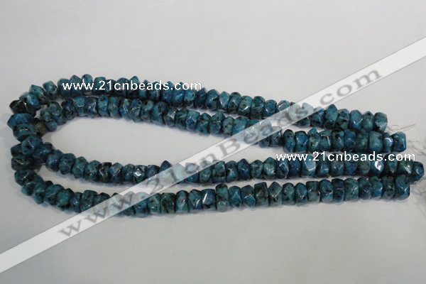 CLJ250 15.5 inches 6*11mm faceted nuggets dyed sesame jasper beads