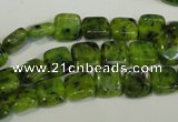 CLJ251 15.5 inches 8*8mm square dyed sesame jasper beads wholesale