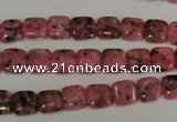 CLJ253 15.5 inches 8*8mm square dyed sesame jasper beads wholesale