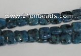 CLJ256 15.5 inches 8*8mm square dyed sesame jasper beads wholesale