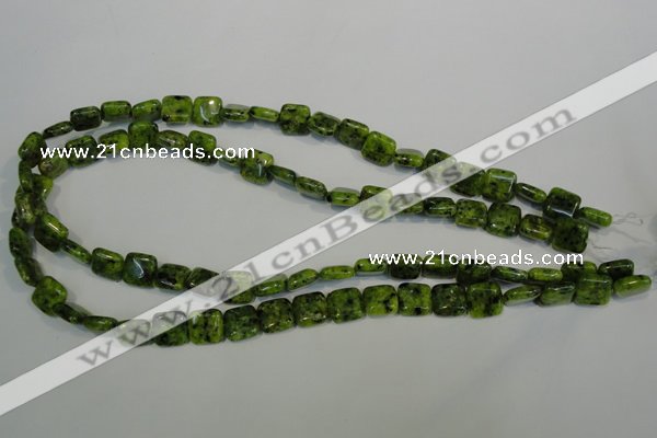 CLJ260 15.5 inches 10*10mm square dyed sesame jasper beads wholesale